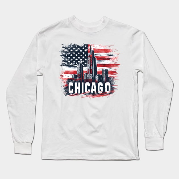 Chicago Long Sleeve T-Shirt by Vehicles-Art